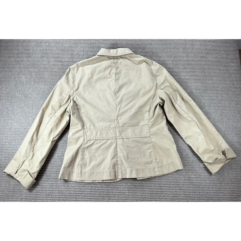 Talbots Petites Tan Khaki Cotton Utility Blazer Safari Jacket 4-Pocket Size 8P - Picture 5 of 9